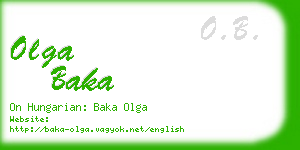 olga baka business card